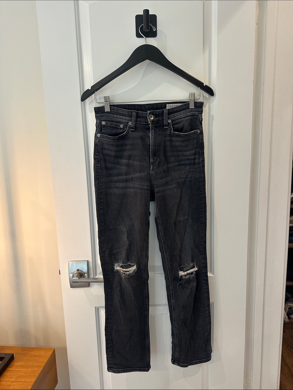 rag & bone Nina High Rise Ankle Cigarette Black Jeans